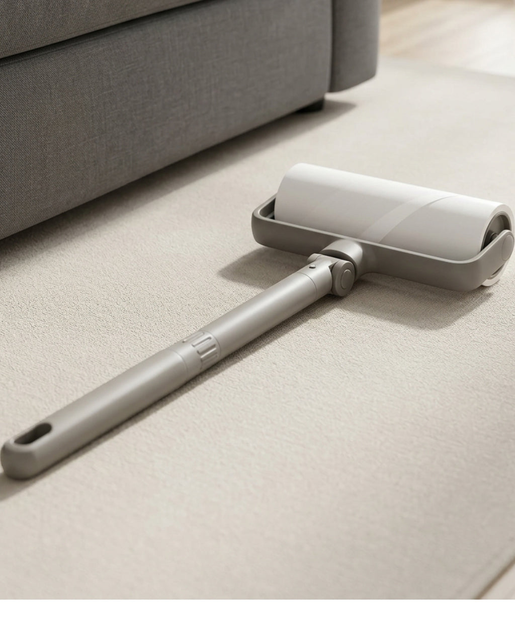 Hish Low-Clearance Hinged Adhesive Lint Roller 60 Sheets Stone - Lifestyle view