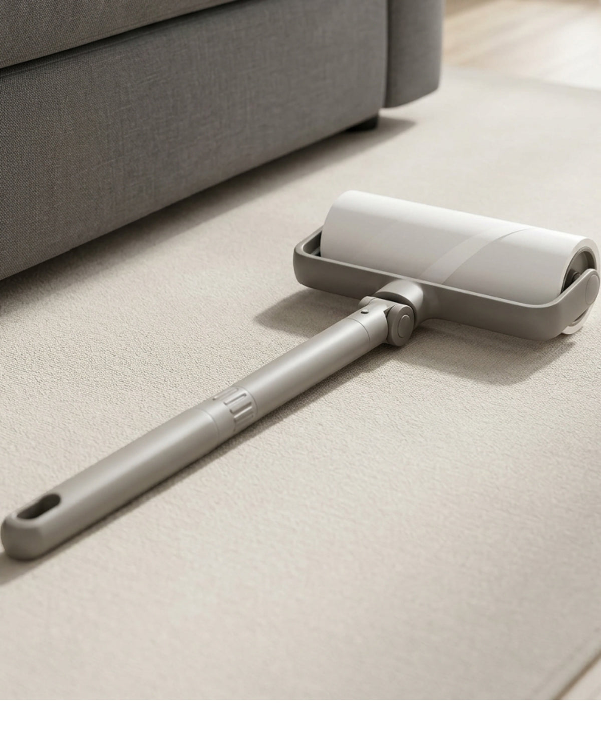 Hish Low-Clearance Hinged Adhesive Lint Roller 60 Sheets Stone - Lifestyle view