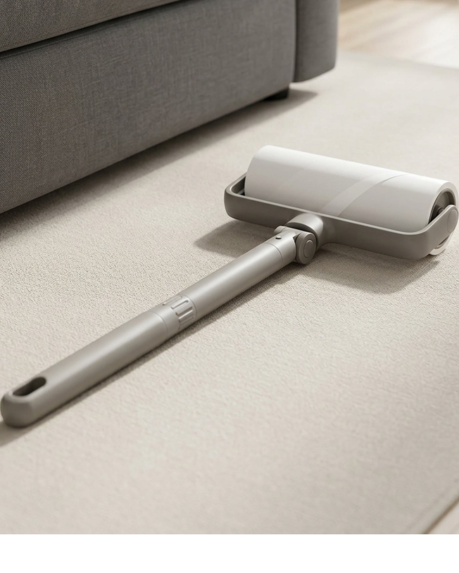 Hish Low-Clearance Hinged Adhesive Lint Roller 60 Sheets Stone - Lifestyle view