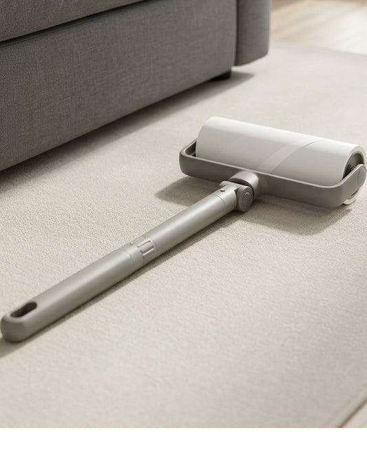 Hish Low-Clearance Hinged Adhesive Lint Roller 60 Sheets Stone - Lifestyle view